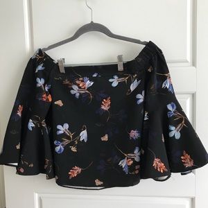Topshop floral Off the Shoulder Top